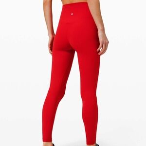 Red Lululemon Align Leggings 28 inch